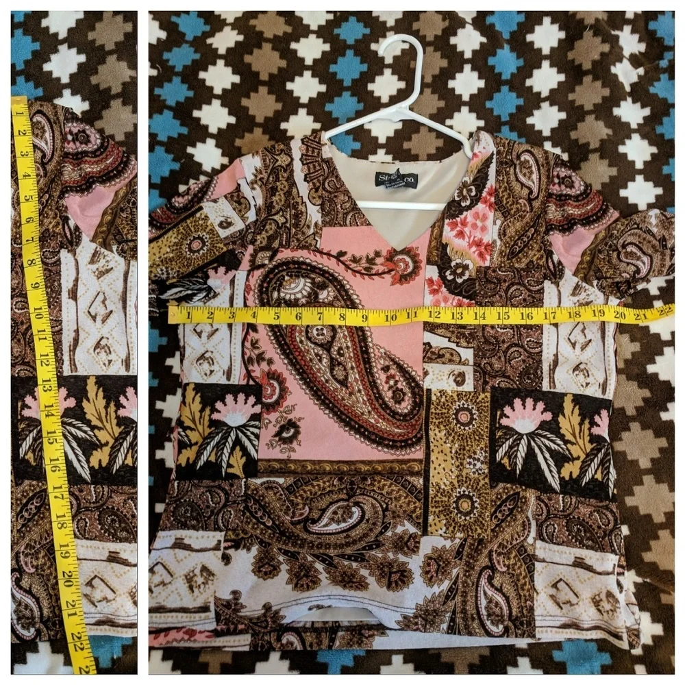 Pre-owned Style & Co. Paisley Design Top Size L - Picture 8 of 8